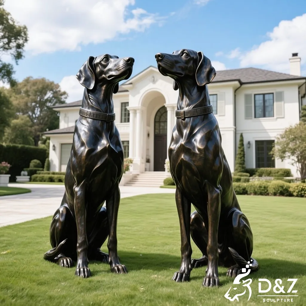 Life-size Bronze Great Dane Statue for Outdoor Decor DZN466-1 Life-size Bronze Great Dane Statue for Outdoor Decor DZN466-1