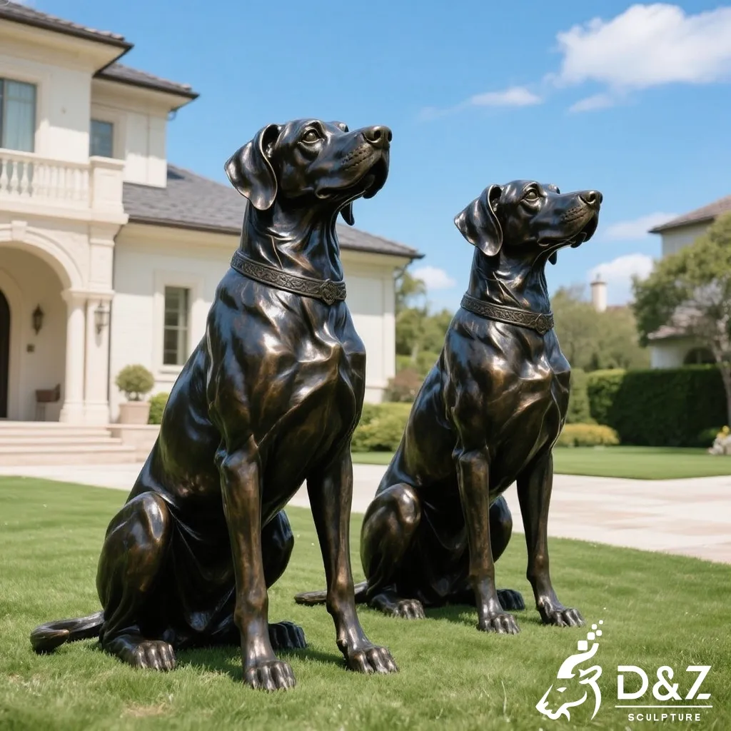 Life-size Bronze Great Dane Statue for Outdoor Decor DZN466-2 Life-size Bronze Great Dane Statue for Outdoor Decor DZN466-2