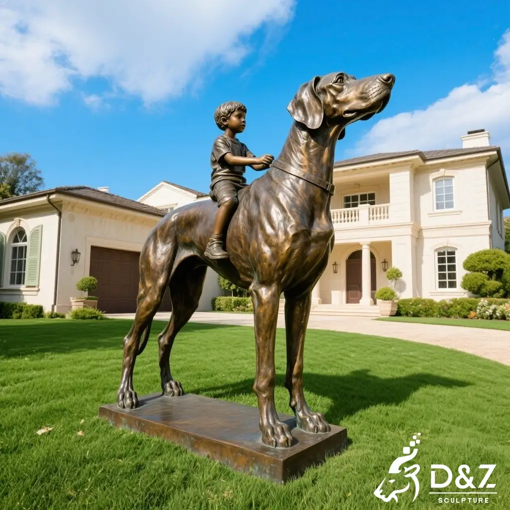 Life-size Bronze Great Dane Statue for Outdoor Decor DZN466-3 Life-size Bronze Great Dane Statue for Outdoor Decor DZN466-3