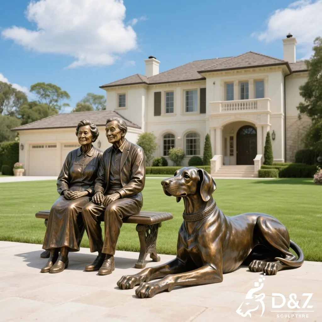 Life-size Bronze Great Dane Statue for Outdoor Decor DZN466-6 Life-size Bronze Great Dane Statue for Outdoor Decor DZN466-6