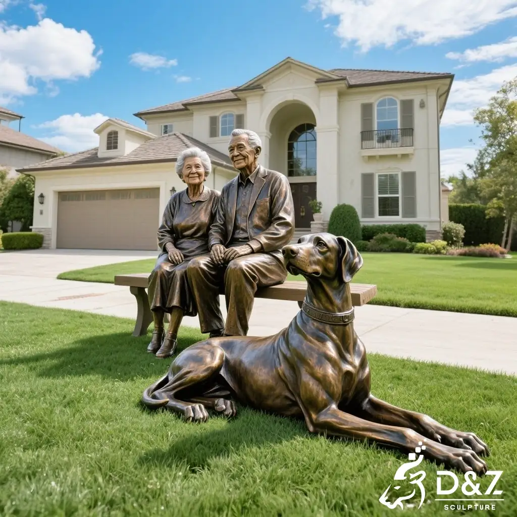 Life-size Bronze Great Dane Statue for Outdoor Decor DZN466-7 Life-size Bronze Great Dane Statue for Outdoor Decor DZN466-7