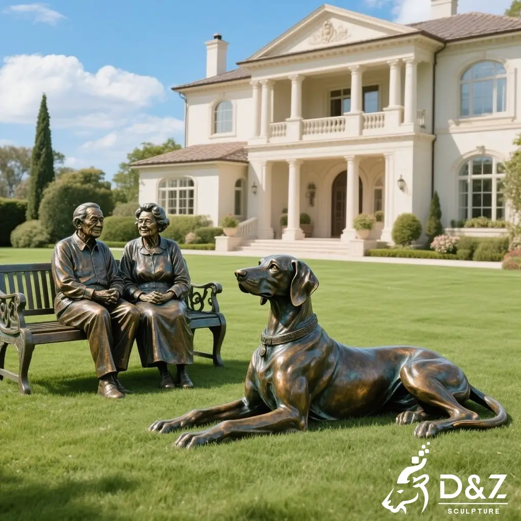 Life-size Bronze Great Dane Statue for Outdoor Decor DZN466-8 Life-size Bronze Great Dane Statue for Outdoor Decor DZN466-8