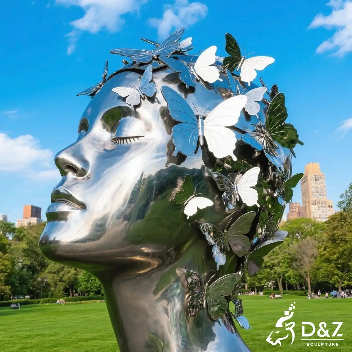 20 Inspiring Large Metal Butterfly Sculpture Garden Designs-butterfly head sculpture