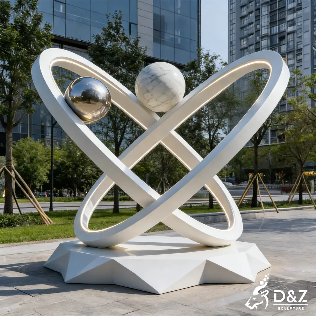 Large Metal Cosmic Celestial Orbit Sculpture with LED Light DZN455-3