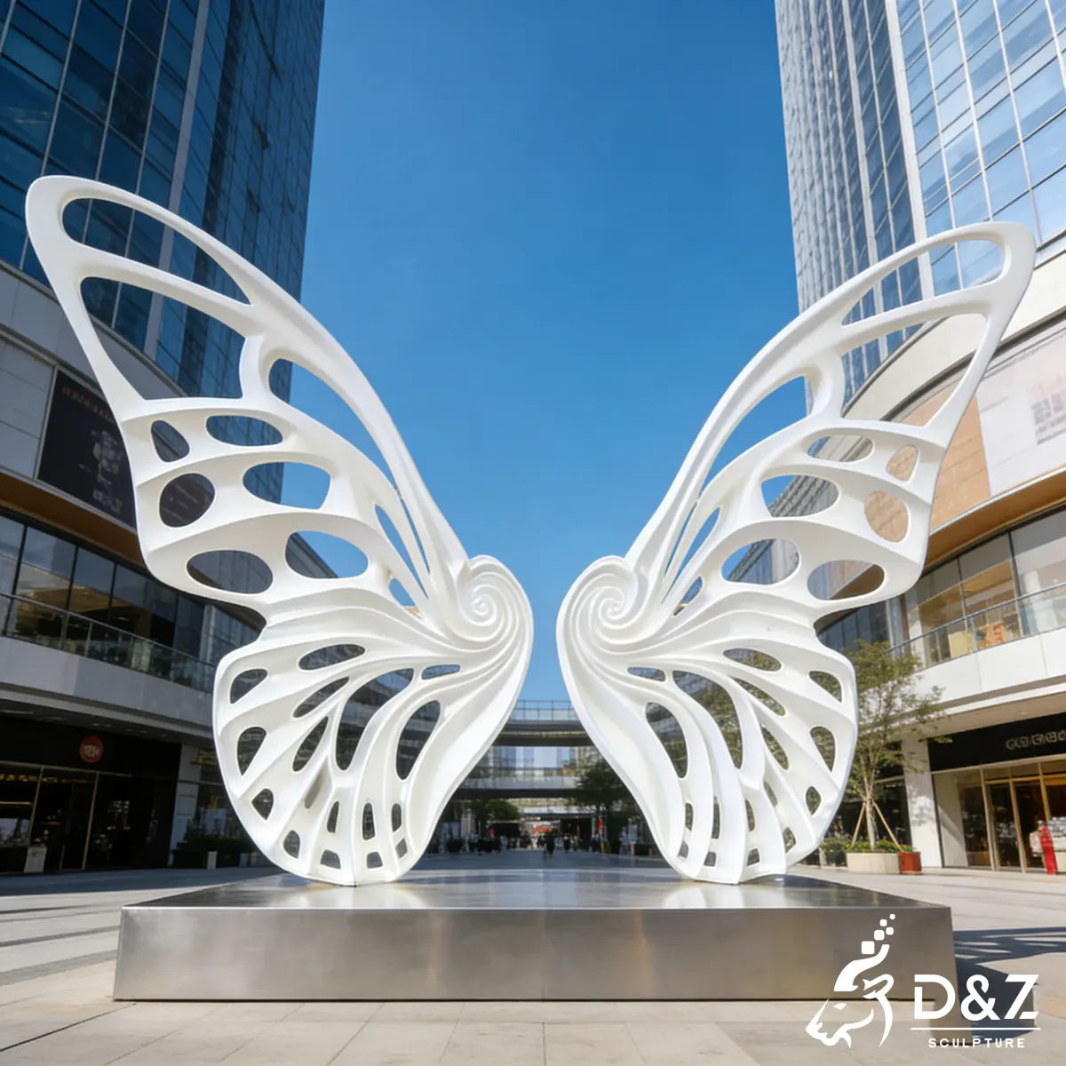 20 Inspiring Large Metal Butterfly Sculpture Garden Designs-butterfly wings sculpture