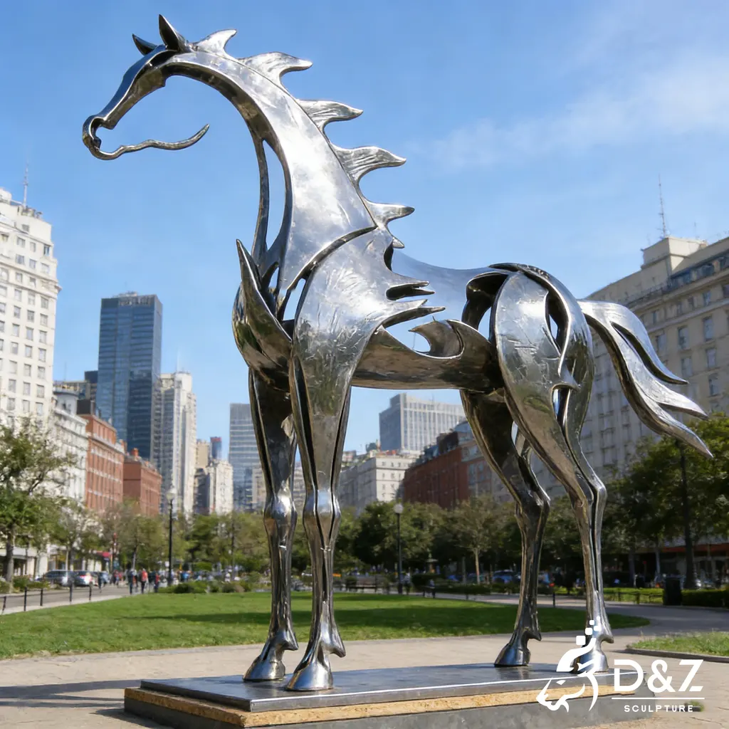 Abstract Outdoor Metal Horse Sculpture Decorative Art DZN473-3