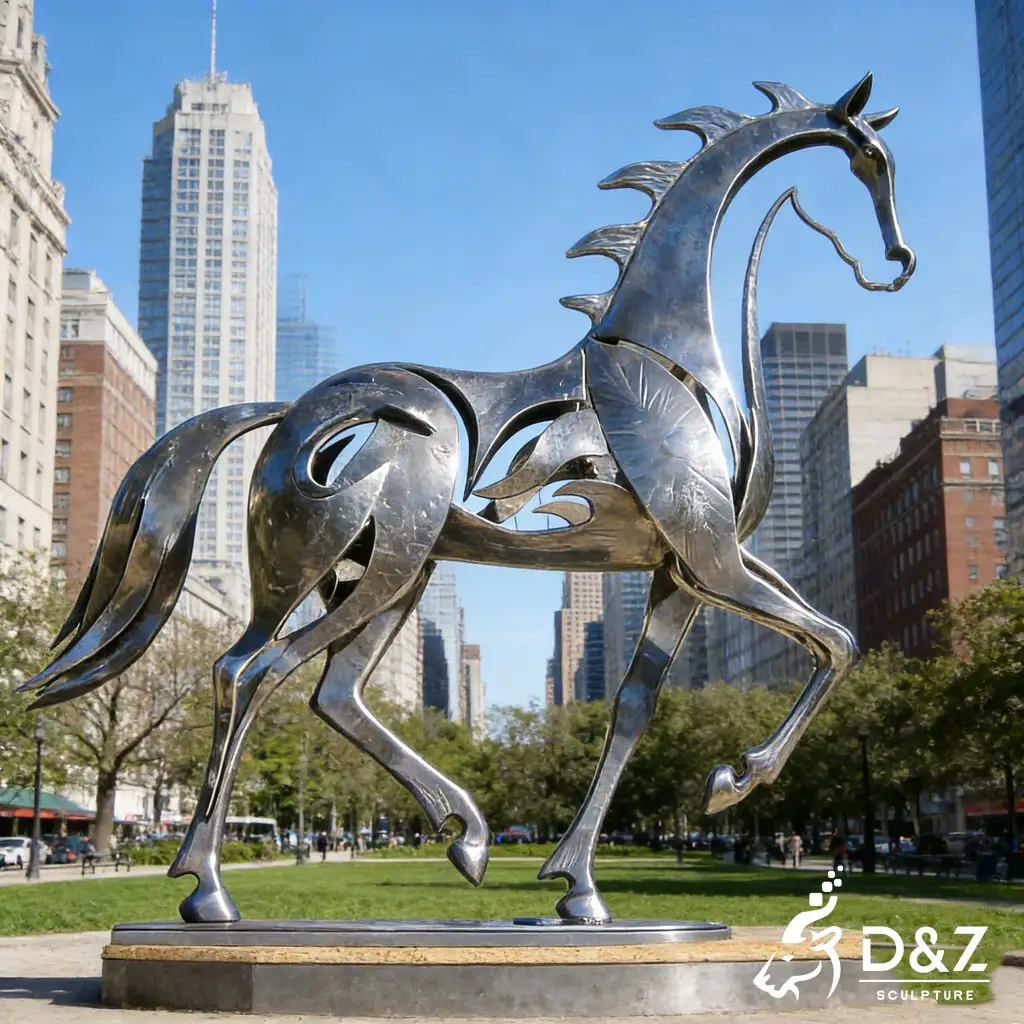 Abstract Outdoor Metal Horse Sculpture Decorative Art DZN473-9