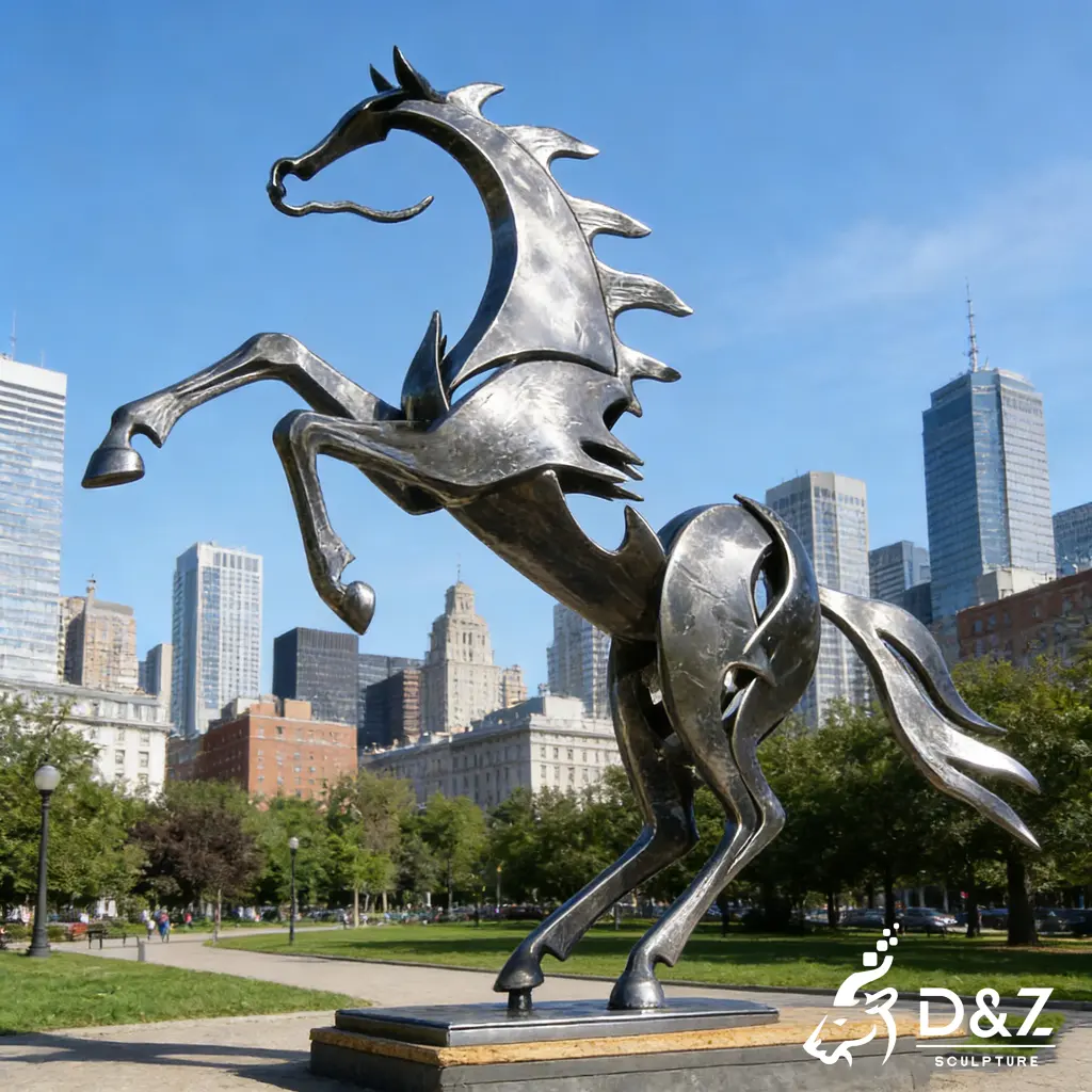Abstract Outdoor Metal Horse Sculpture Decorative Art DZN473-8