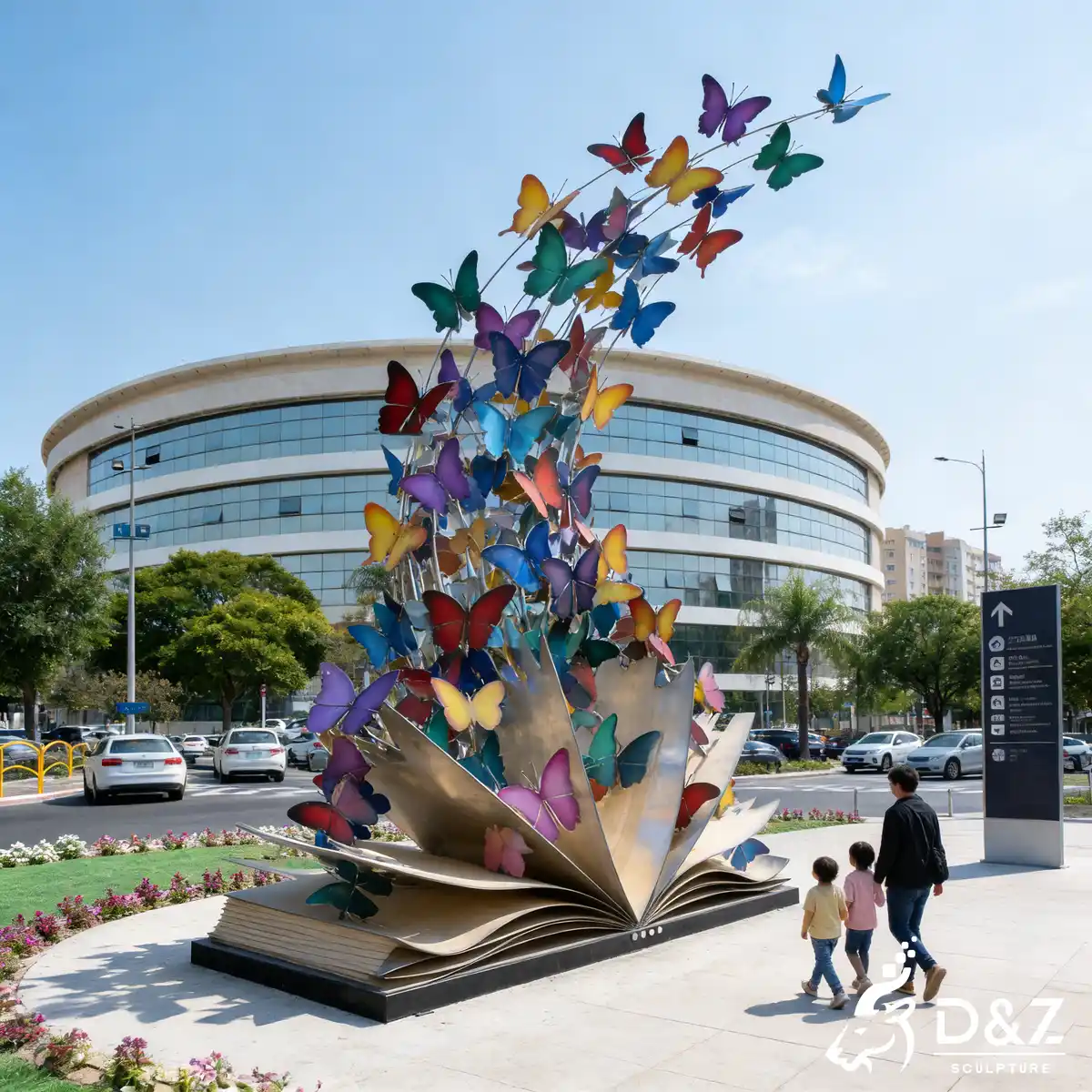 20 Inspiring Large Metal Butterfly Sculpture Garden Designs-butterfly book sculpture