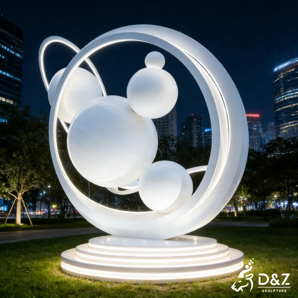 Large Metal Cosmic Celestial Orbit Sculpture with LED Light DZN455-8